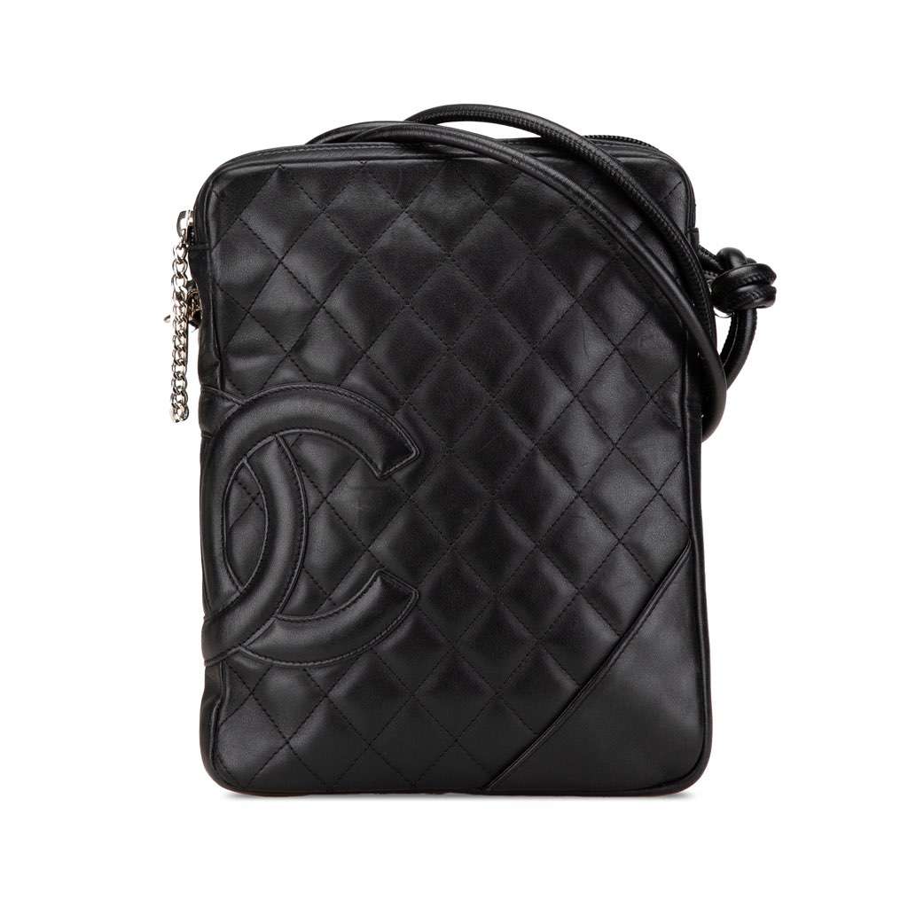 Chanel Lambskin Cambon Ligne Crossbody Black Leather Good condition - Front View