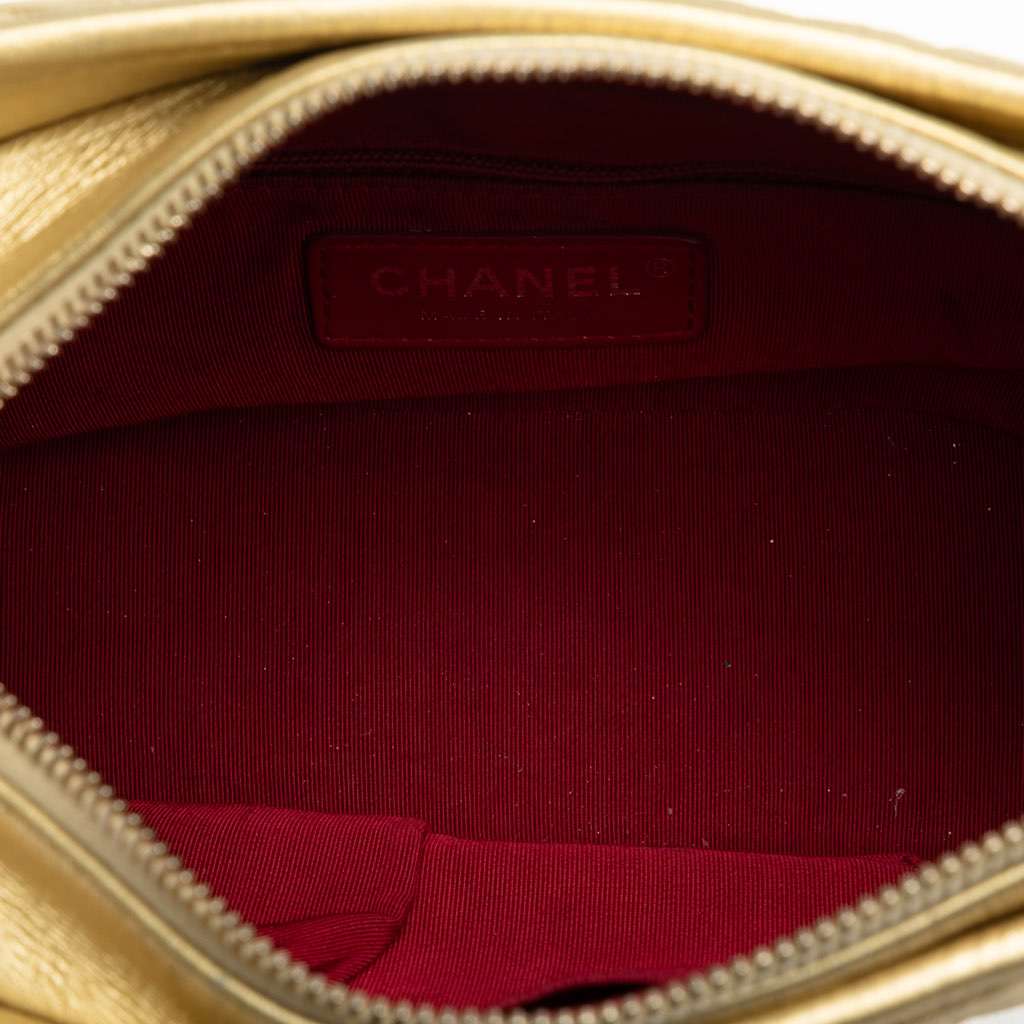 Chanel Small Metallic Lambskin Gabrielle Crossbody Gold Leather Good - Box View