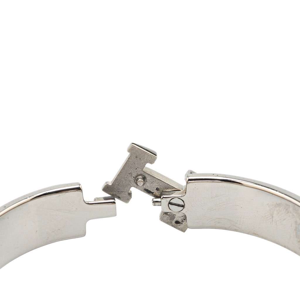 Hermès Narrow Enamel Clic Clac H Bracelet PM Black Good condition - Box View