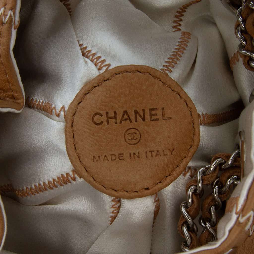 Chanel Mini Lambskin and Satin Reversible Sac Cordon Brown Leather Good condition - Box View