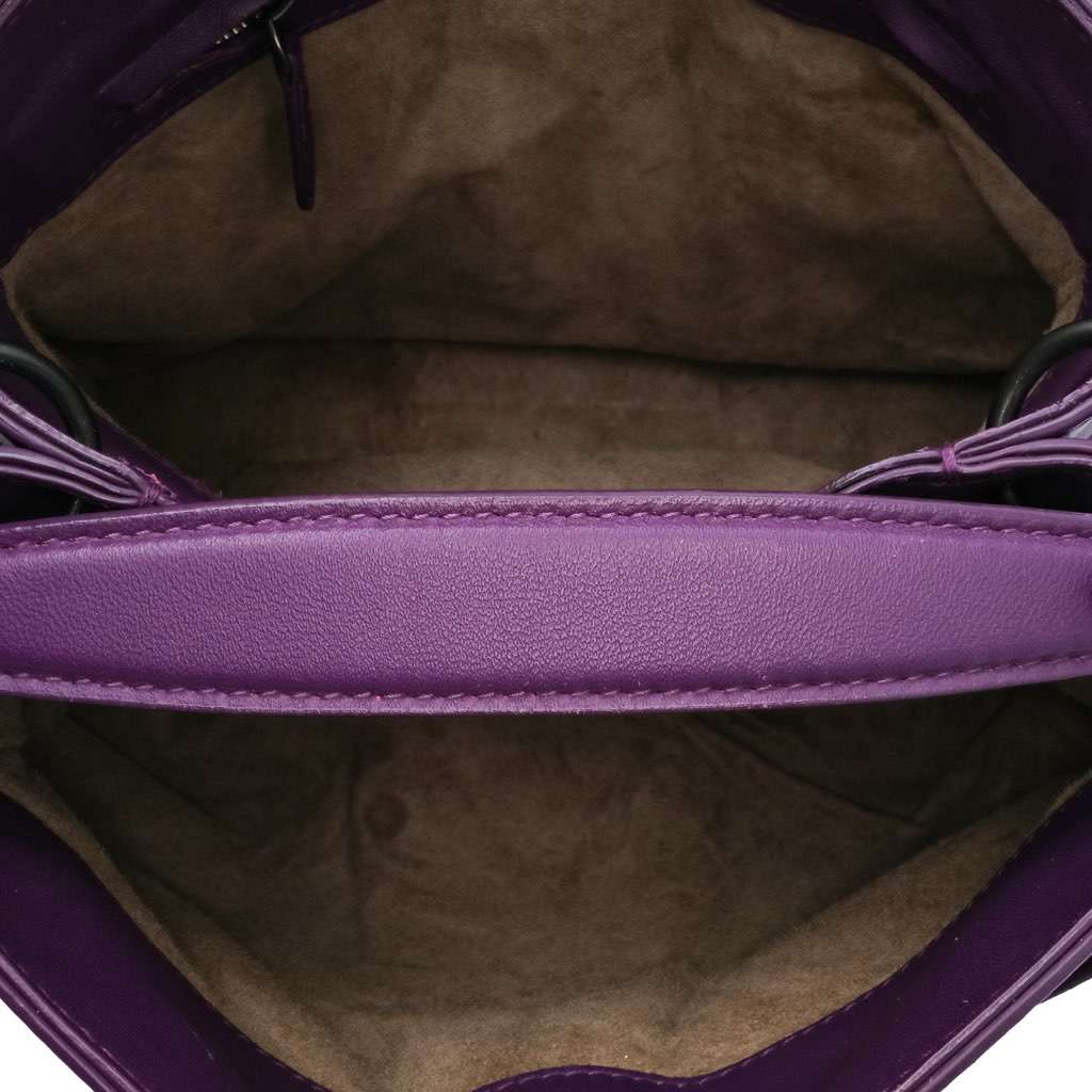 Bottega Veneta Nappa Intrecciato Napoli Satchel Purple Leather Very good - Model View
