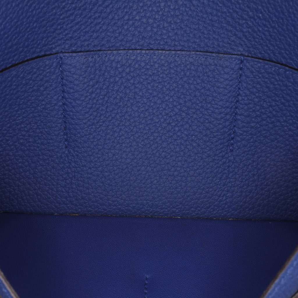 Hermès Clemence Dogon Wallet GM Blue Leather Good condition - Box View
