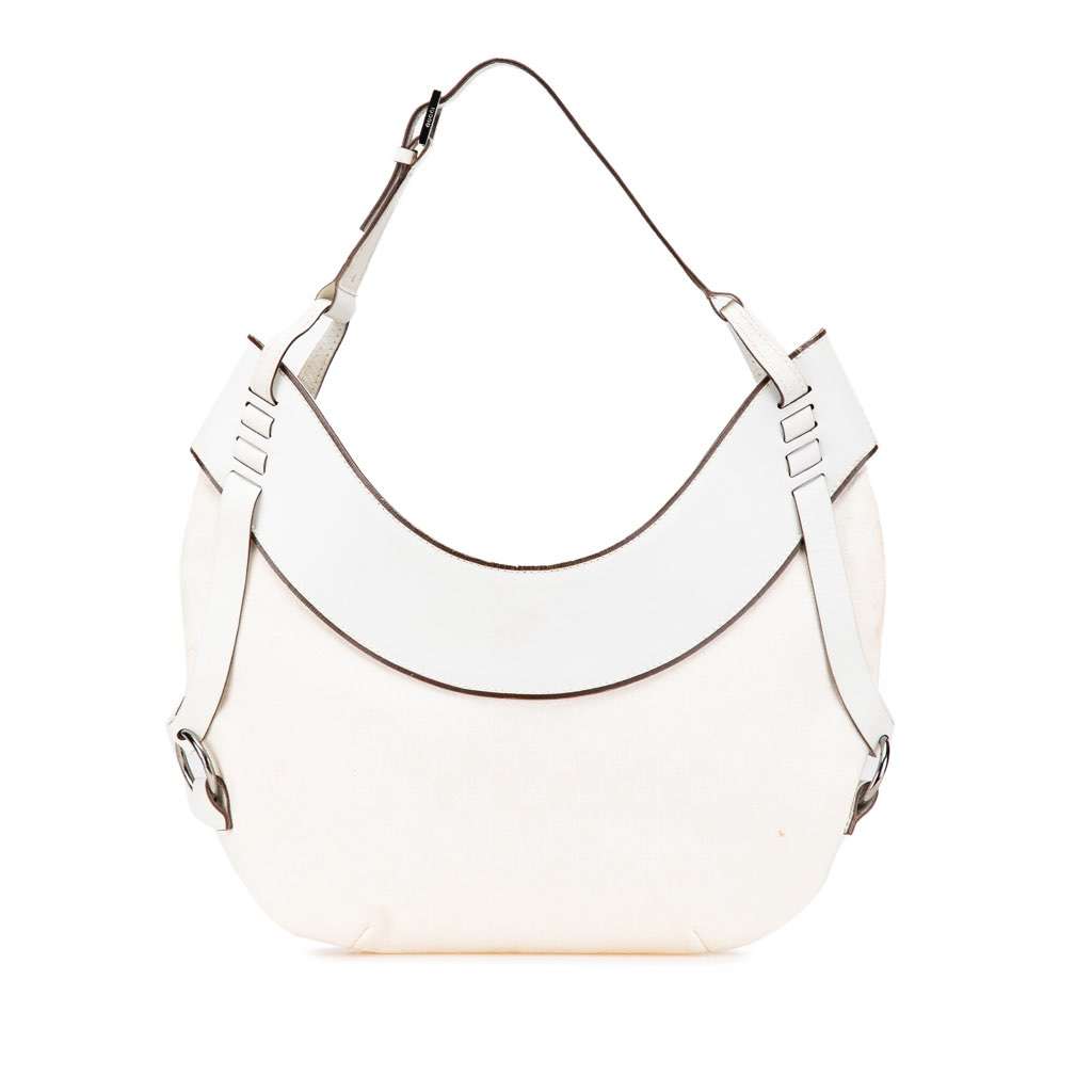 Gucci GG Canvas Hobo White Canvas Very good condition - Front View