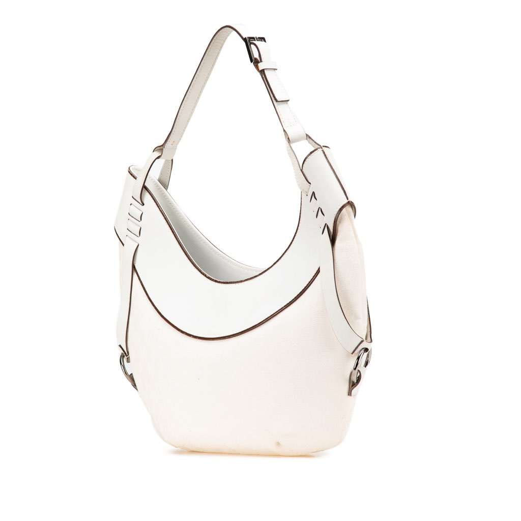 Gucci GG Canvas Hobo White Canvas Very good condition - Back View