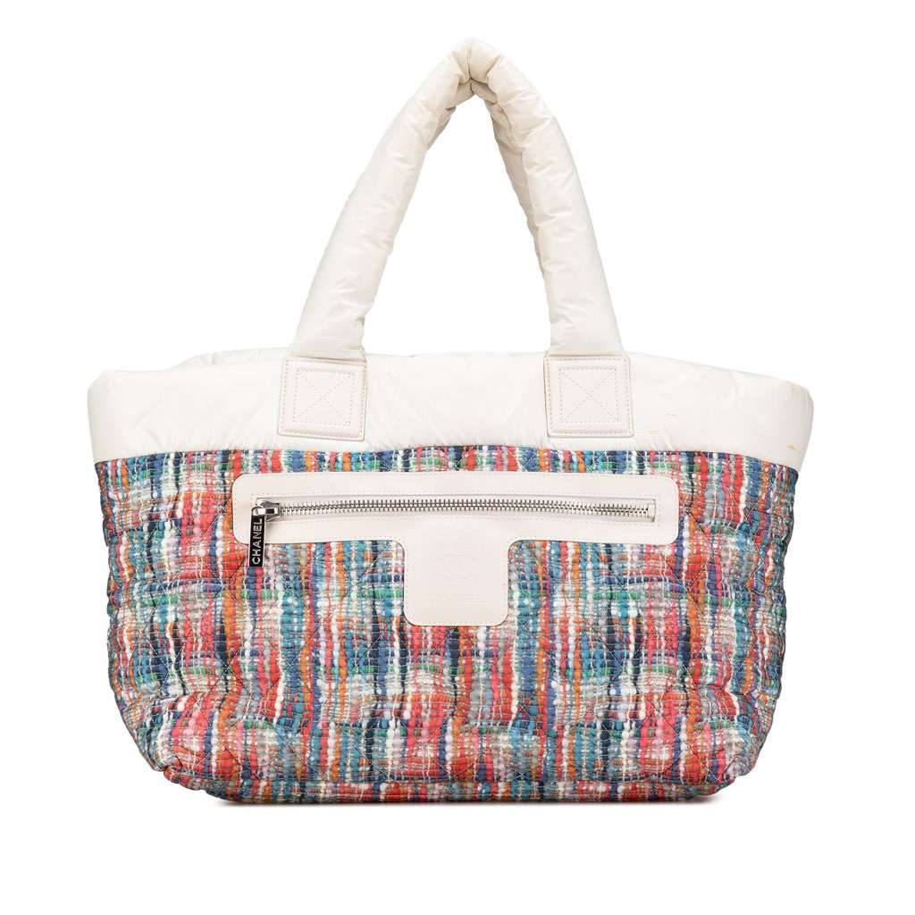 Chanel Nylon Tweed Printed Coco Cocoon Tote MultiColor Very good - Front View