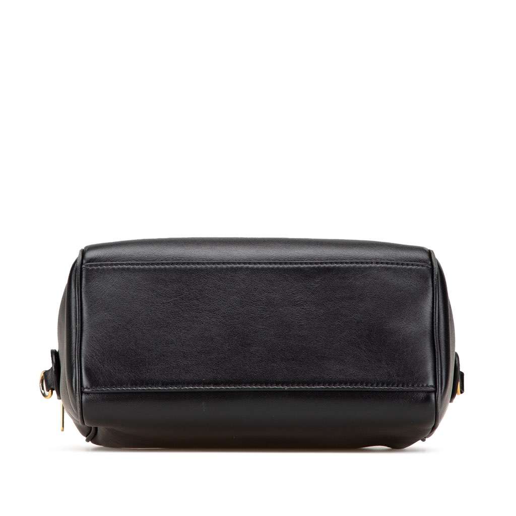 Celine Smooth Calfskin Cuir Triomphe Satchel Black Leather Good - Inside View
