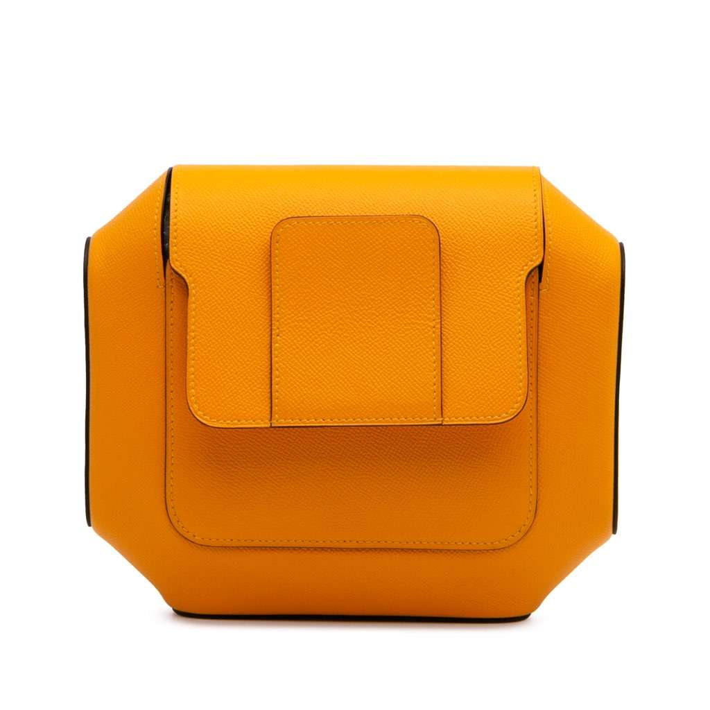 Hermès Epsom Octogone Clutch Yellow Leather Very good condition - Front View