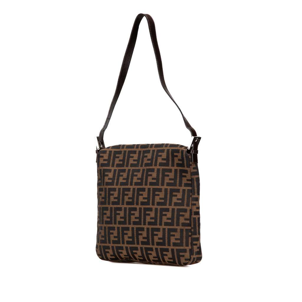 Fendi Zucca Canvas Shoulder Bag Brown Canvas Very good - Back View