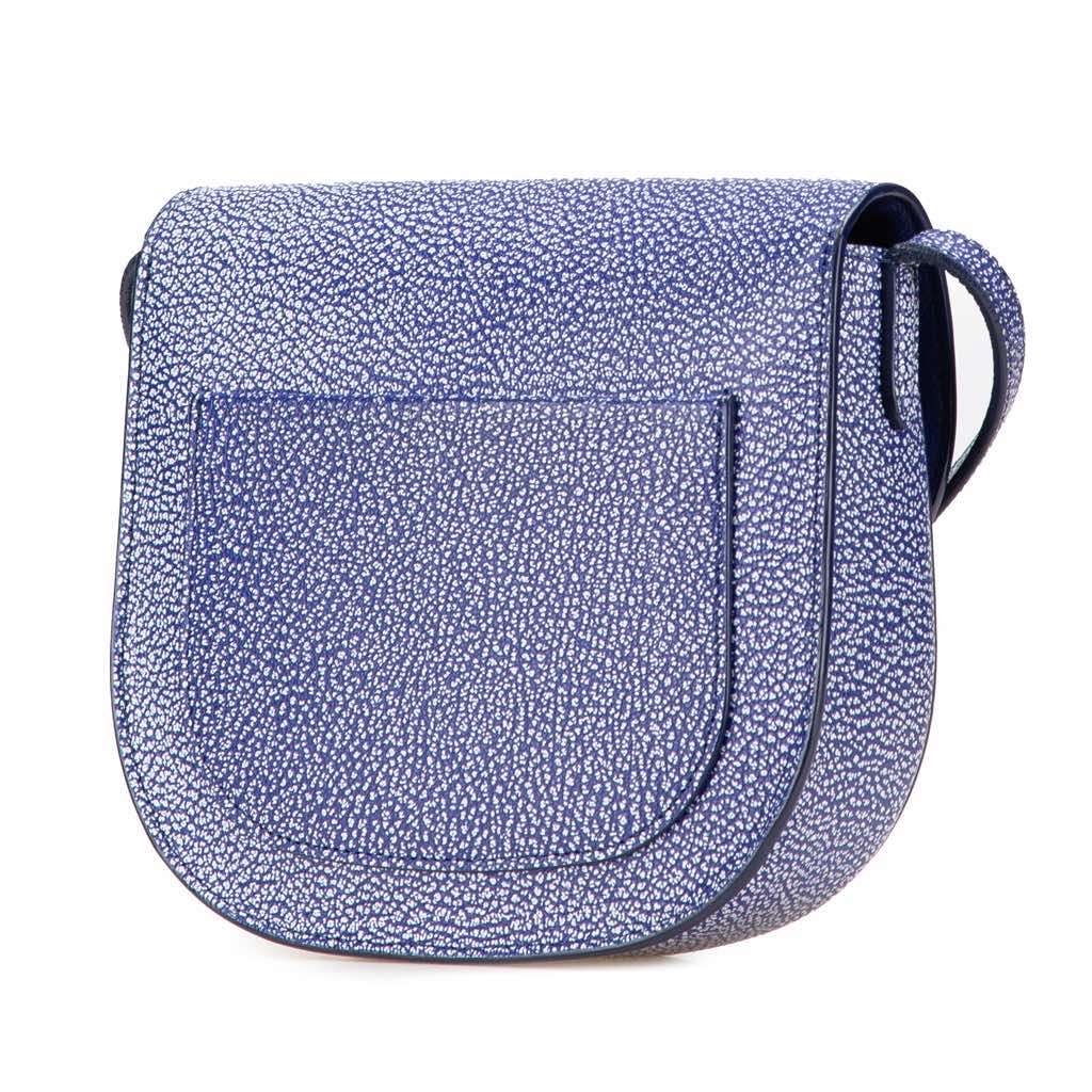 Celine Small Goatskin Trotteur Crossbody Blue Leather Good - Back View