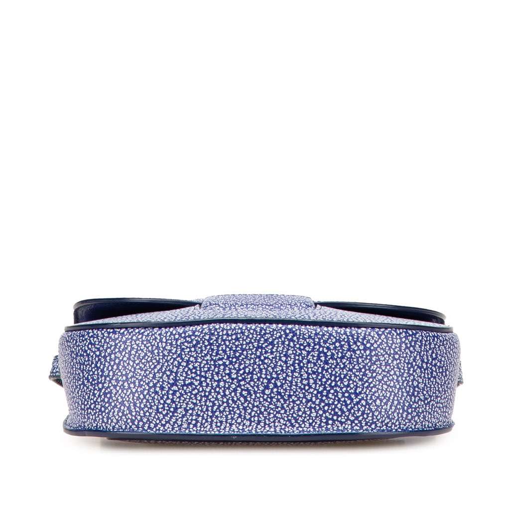 Celine Small Goatskin Trotteur Crossbody Blue Leather Good - Inside View