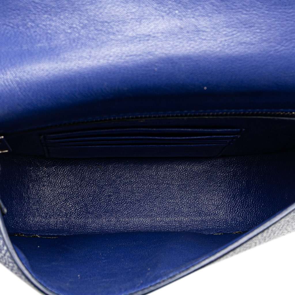 Celine Small Goatskin Trotteur Crossbody Blue Leather Good - Model View