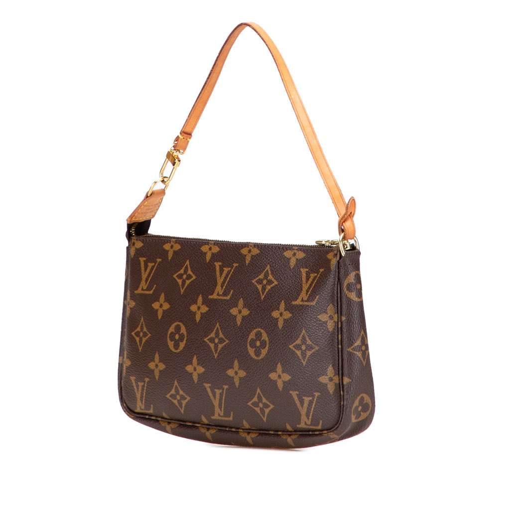 Louis Vuitton Monogram Pochette Accessoires Brown Canvas Good - Back View