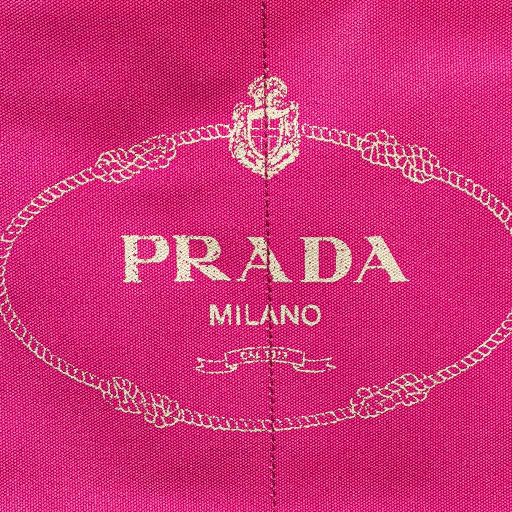 Prada Large Canvas Canapa Logo Satchel Pink Canvas Good - Box View