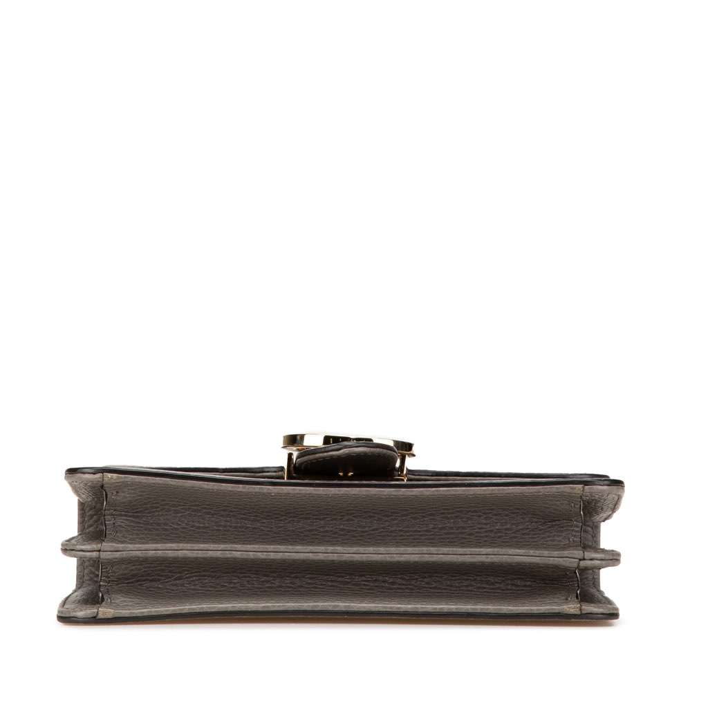 Gucci Small Dollar Calfskin Interlocking G Crossbody Grey Leather Good - Inside View