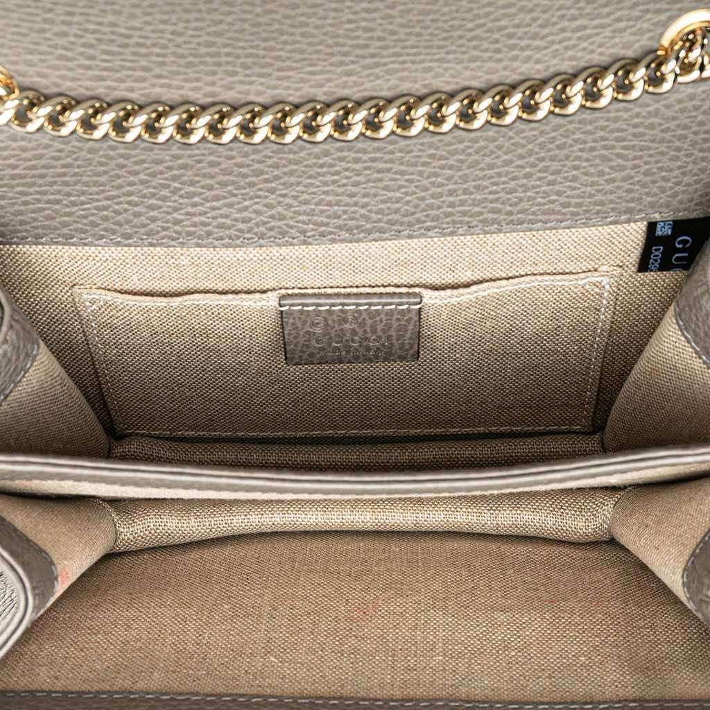Gucci Small Dollar Calfskin Interlocking G Crossbody Grey Leather Good - Model View