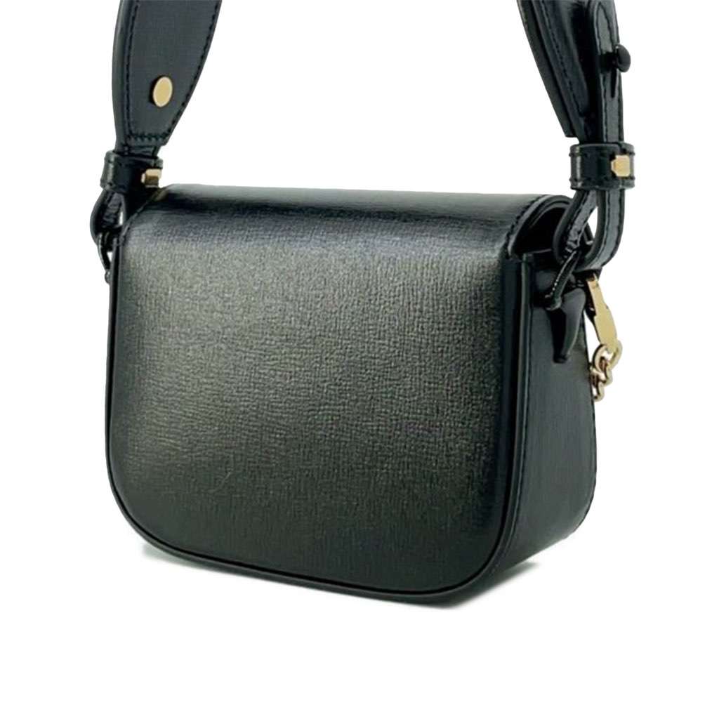 Gucci Mini Leather Horsebit 1955 Web Satchel Black Leather Good - Back View