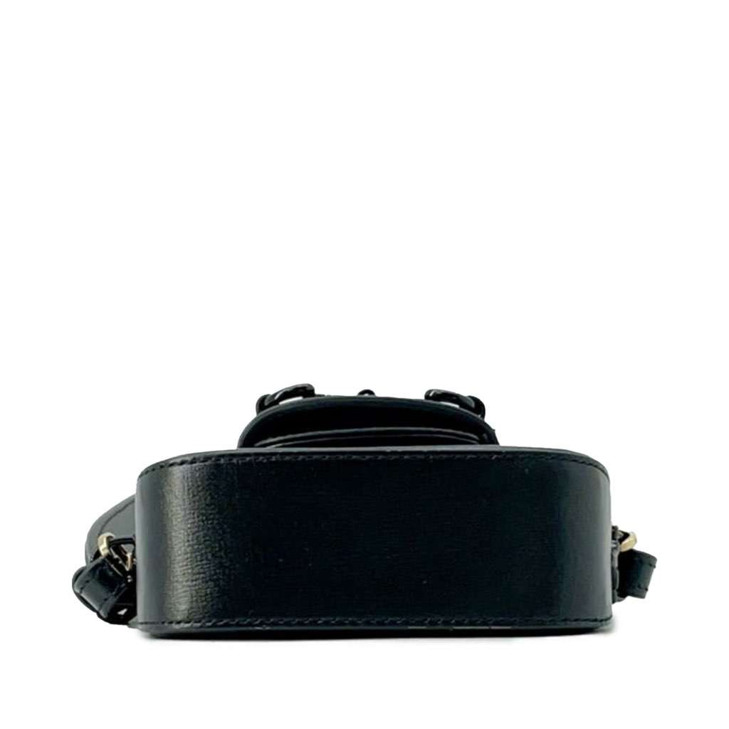 Gucci Mini Leather Horsebit 1955 Web Satchel Black Leather Good - Inside View