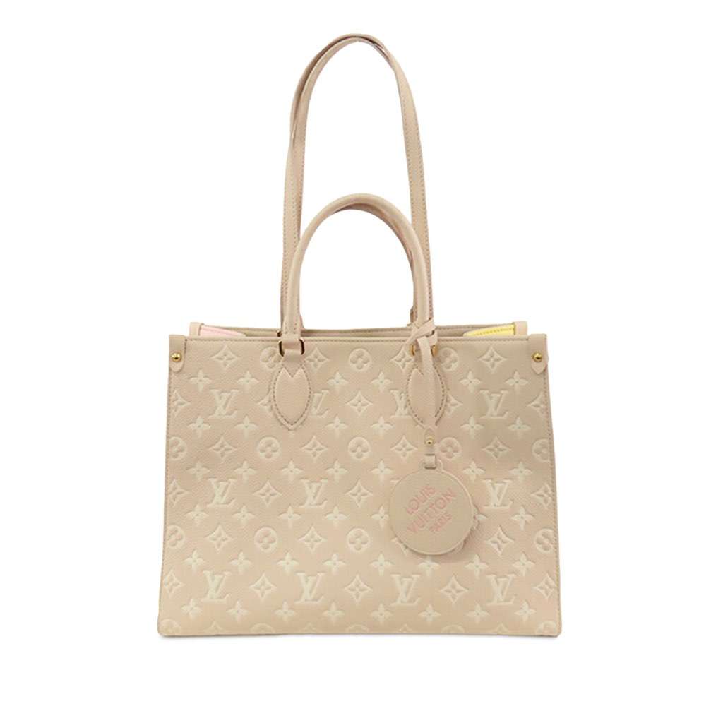 Louis Vuitton Monogram Empreinte Spring In The City Onthego MM Brown Leather Good - Front View