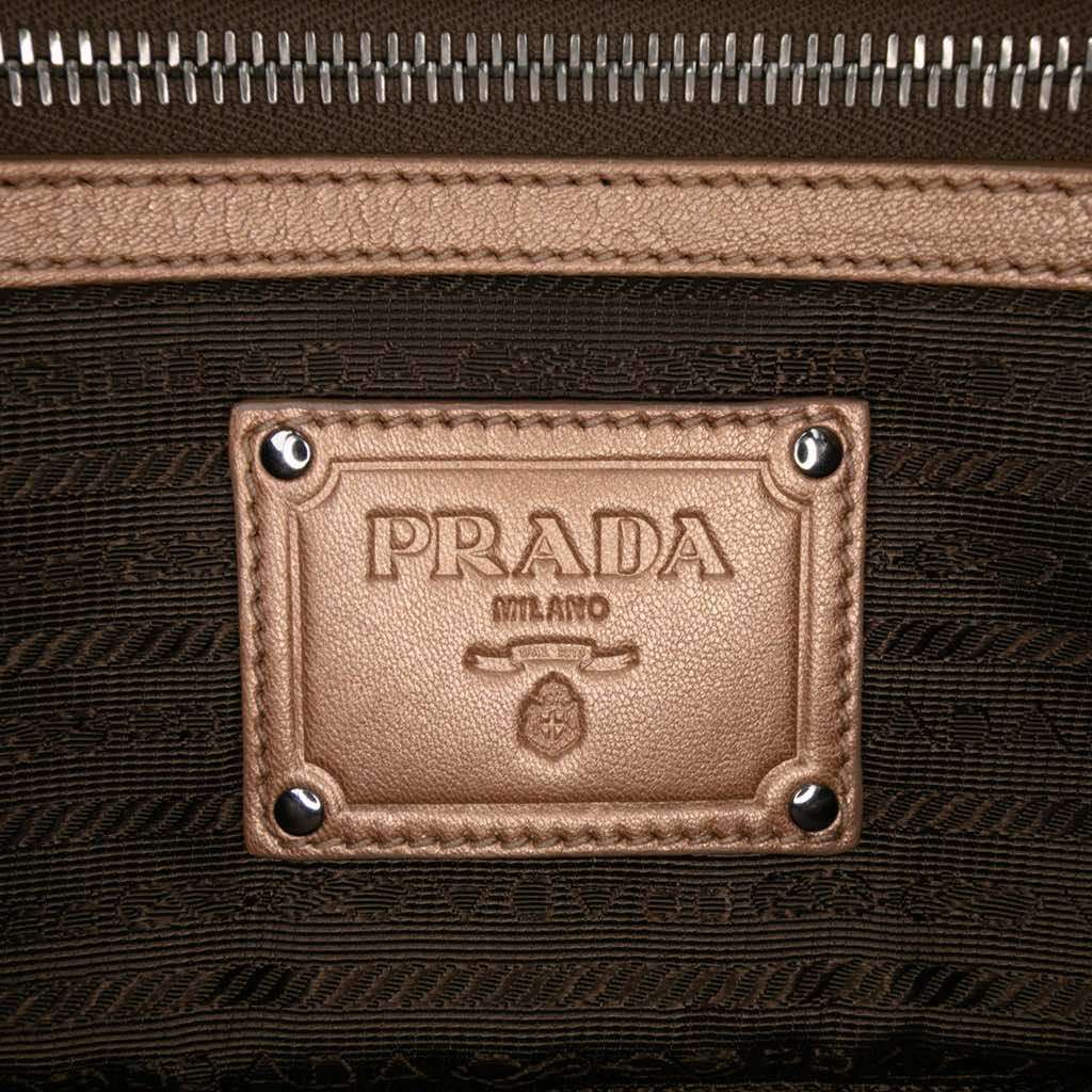 Prada Nappa Ruffle Resin Chain Shoulder Bag Brown Leather Good - Box View