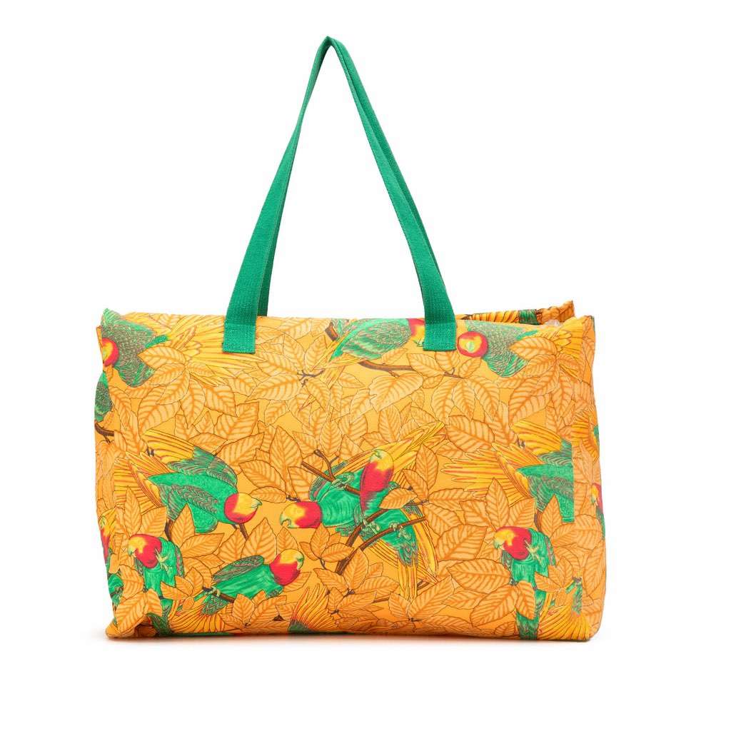 Hermès Toile Les Perroquets Tote Orange Canvas Good condition - Front View