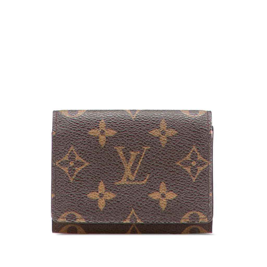 Louis Vuitton Monogram Enveloppe Carte De Visite Brown Canvas Good - Front View