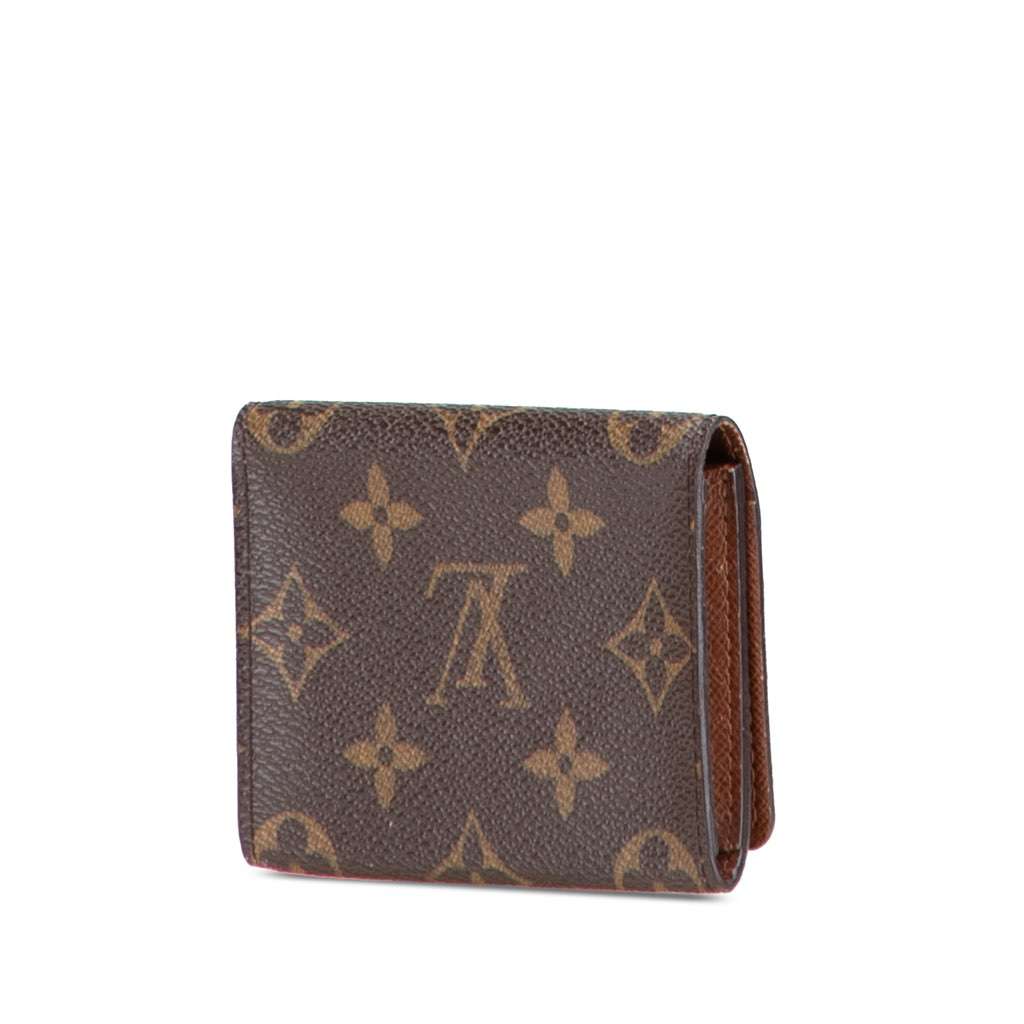 Louis Vuitton Monogram Enveloppe Carte De Visite Brown Canvas Good - Back View