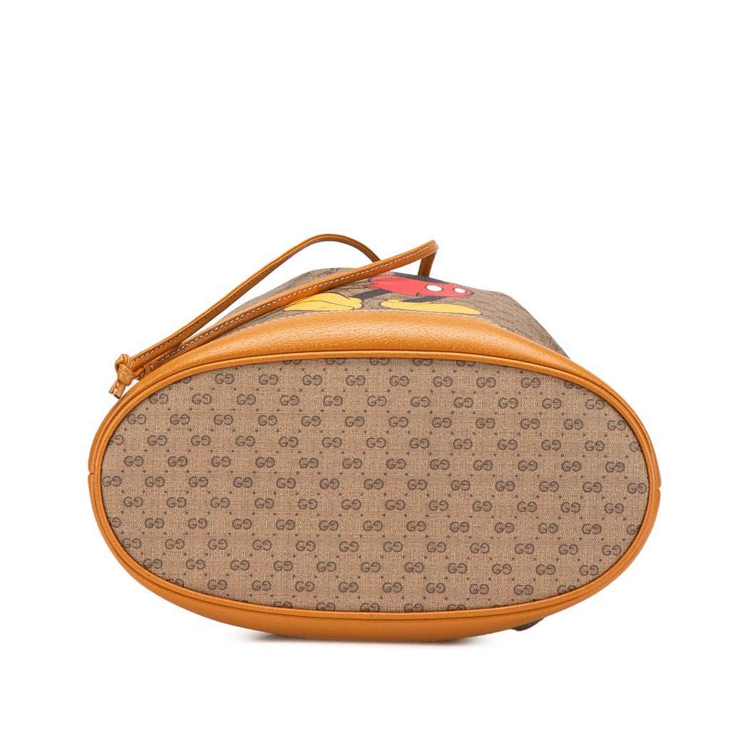 Gucci Micro GG Supreme Mickey Mouse Bucket Bag Brown Canvas Good - Inside View