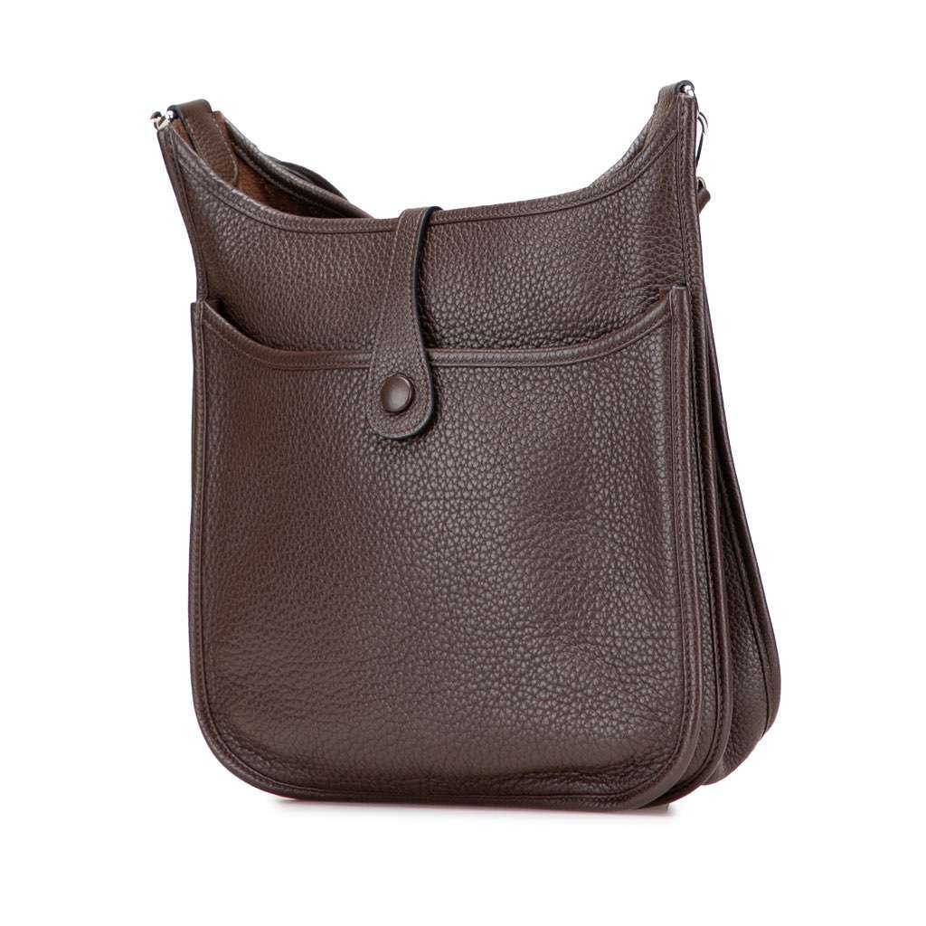 Hermès Clemence Evelyne III PM Brown Leather Good condition - Back View