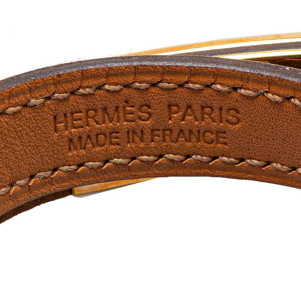 Hermès Epsom Rivale Double Tour Bracelet Brown Leather Good condition - Model View