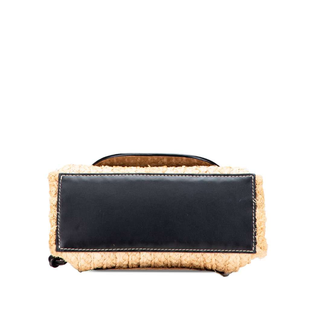 Loewe Small Raffia and Leather Gate Top Handle Bag Brown Good condition - Inside View