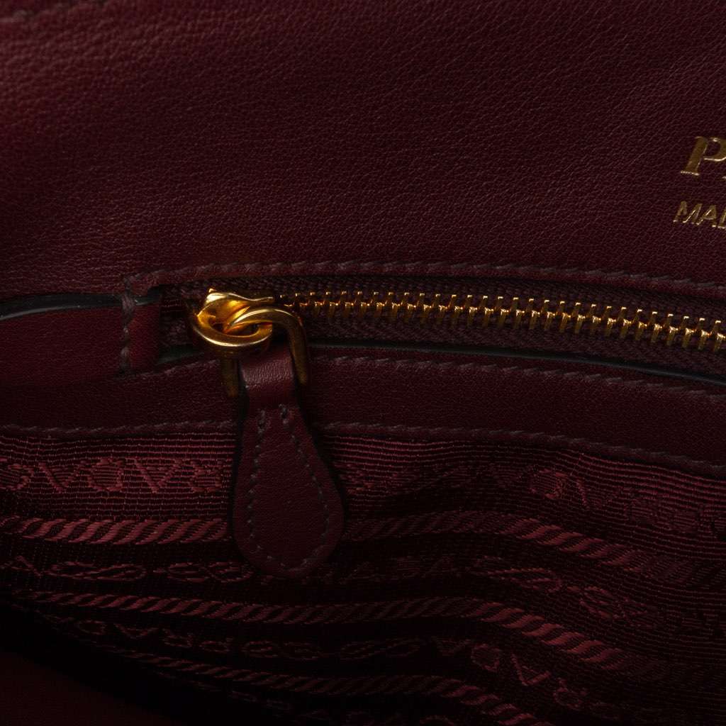 Prada City Calf Colorblock Bibliotheque Crossbody Red Leather Good condition - Box View