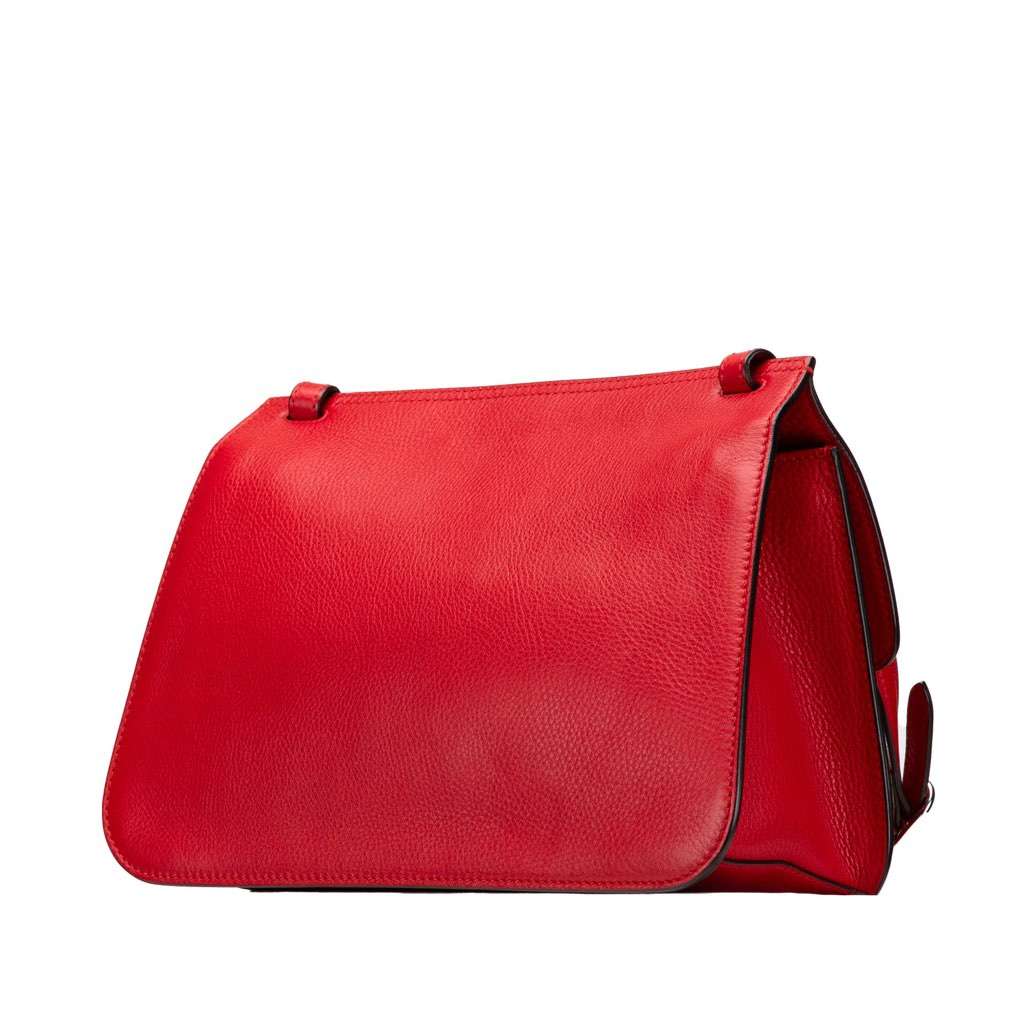 Gucci Medium Leather Bamboo Daily Crossbody Red Leather Very good - Back View