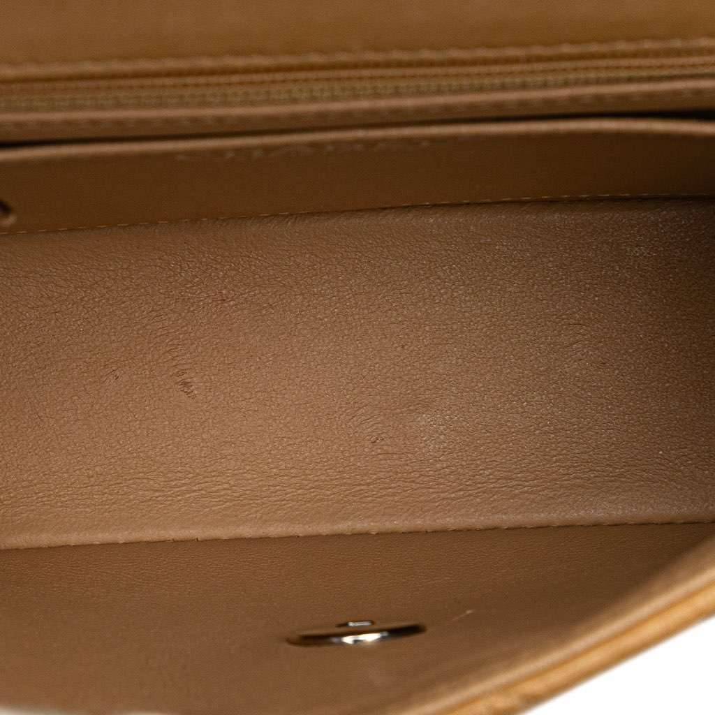 Chanel Mini Square Classic Lambskin Single Flap Brown Leather Good - Box View