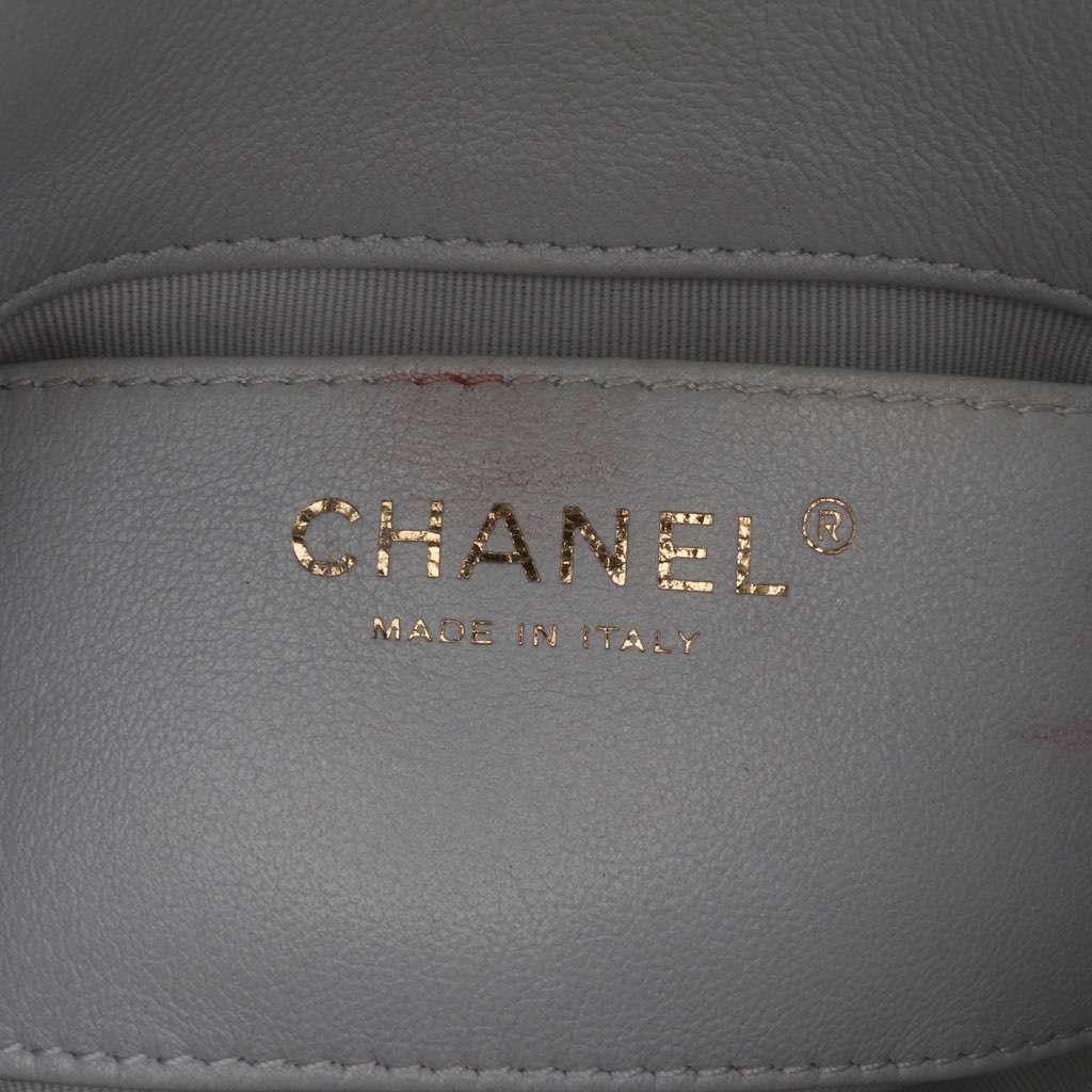Chanel Mini Calfskin Chain Around Flap Grey Leather Good condition - Box View