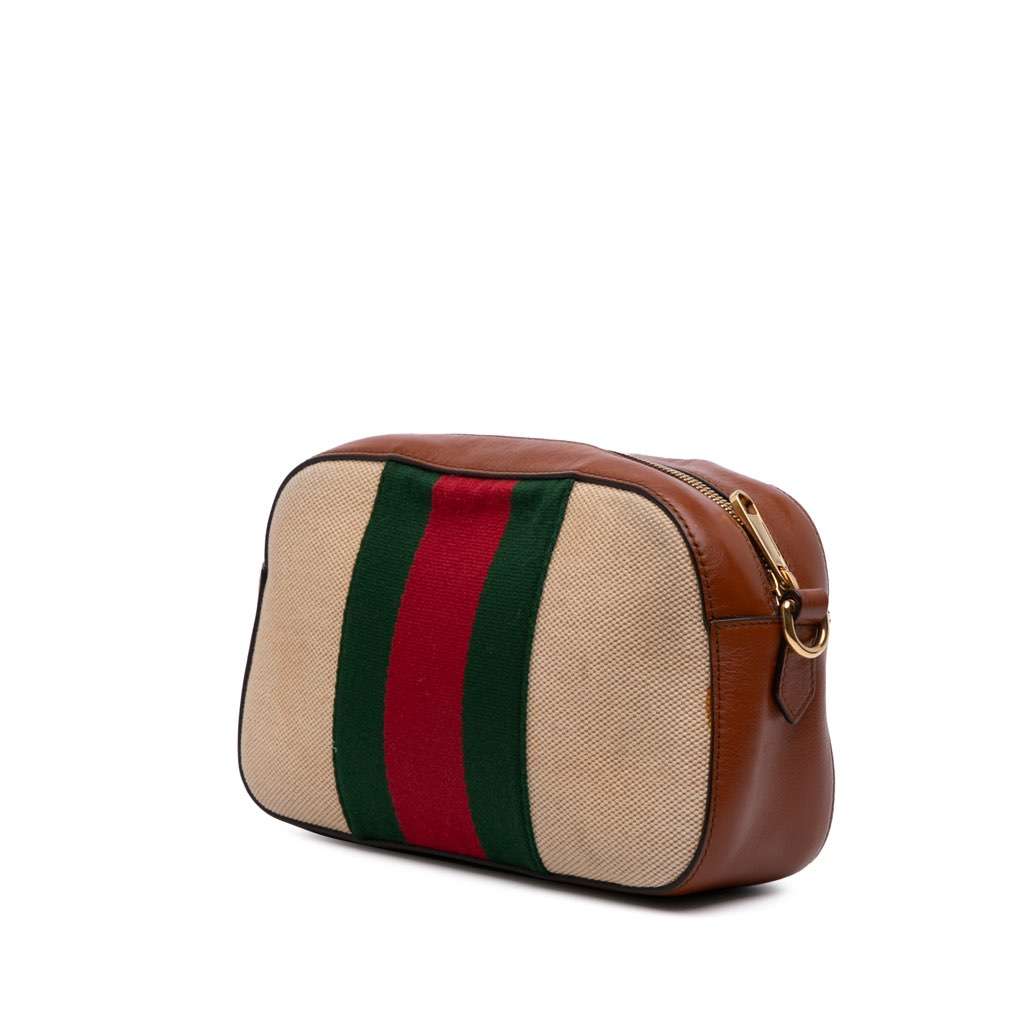 Gucci Canvas Web Camera Bag Brown Canvas Good condition - Back View