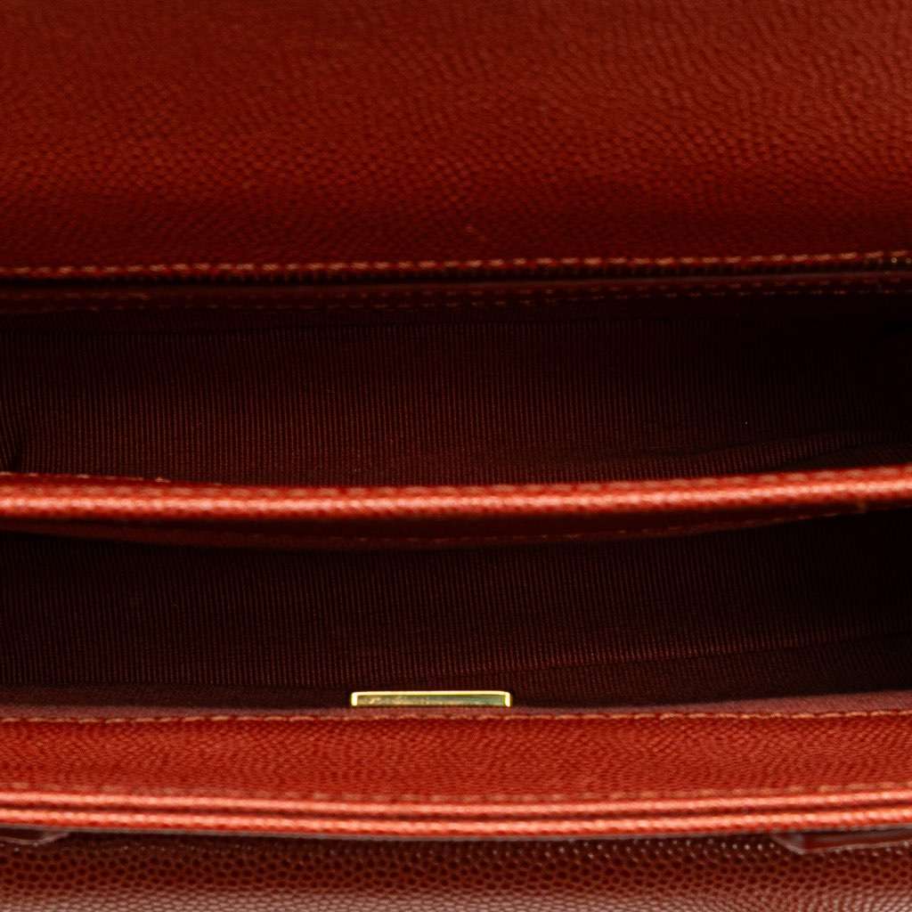 Chanel Mini CC Quilted Caviar Messenger Single Flap Red Leather Very good - Model View