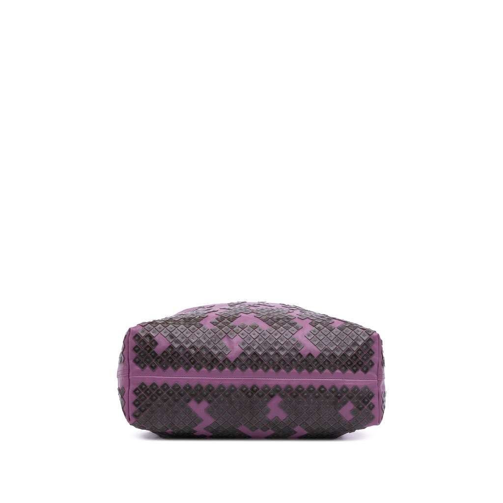 Bottega Veneta Vitello Mosaico Laque Tote Purple Leather Very good - Inside View
