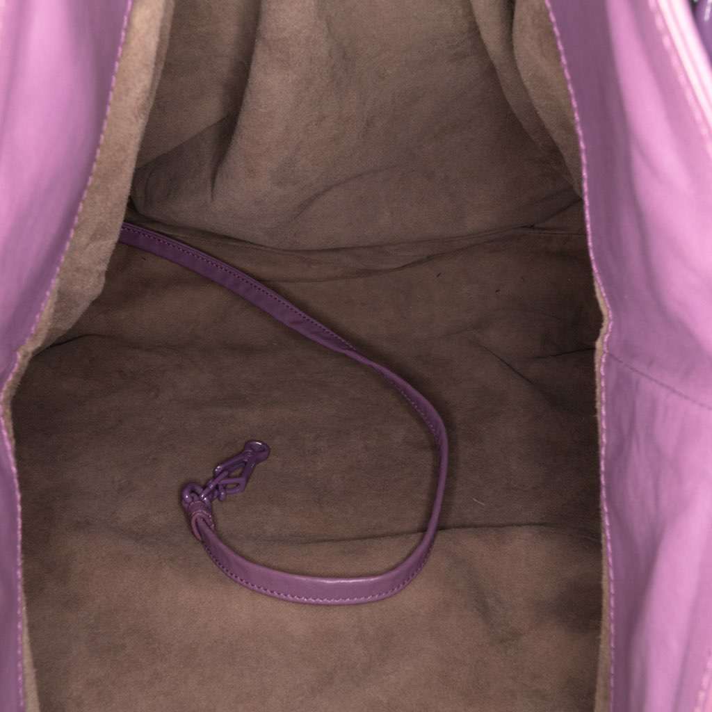 Bottega Veneta Vitello Mosaico Laque Tote Purple Leather Very good - Model View