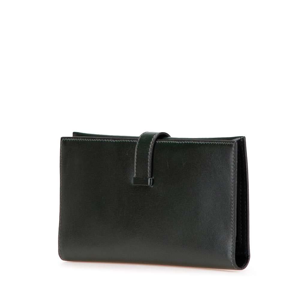 Hermès Box Calf Bearn Wallet Green Leather Good condition - Back View