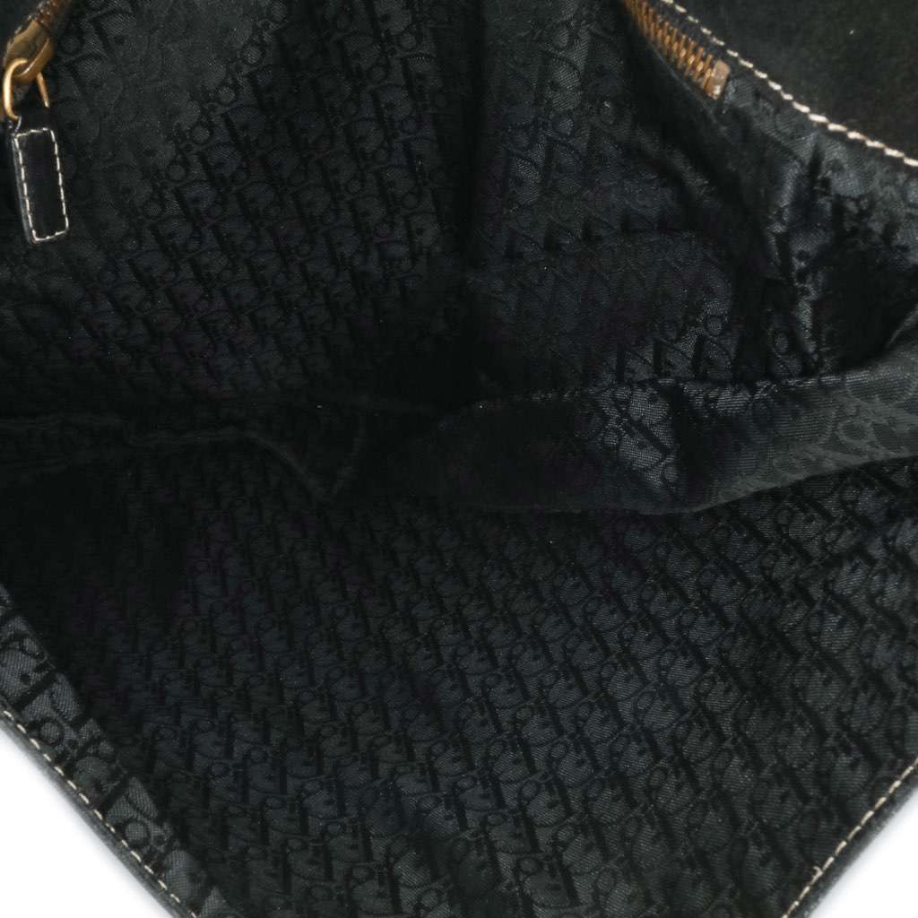 Dior Leather Baudrier Saddle Bag Black Leather Good condition - Model View