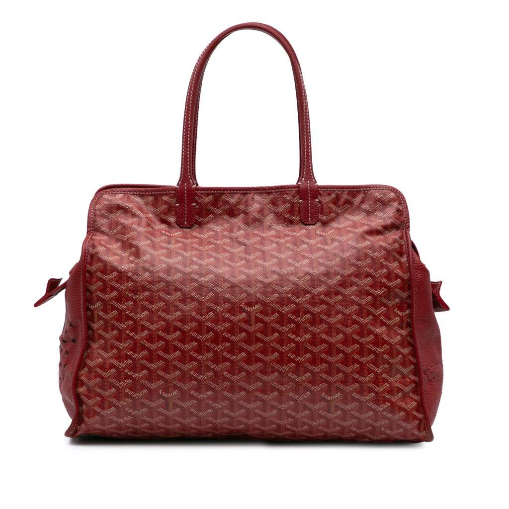 Goyard Goyardine Sac Hardy Pet Carrier PM Red Canvas Very good condition - Front View