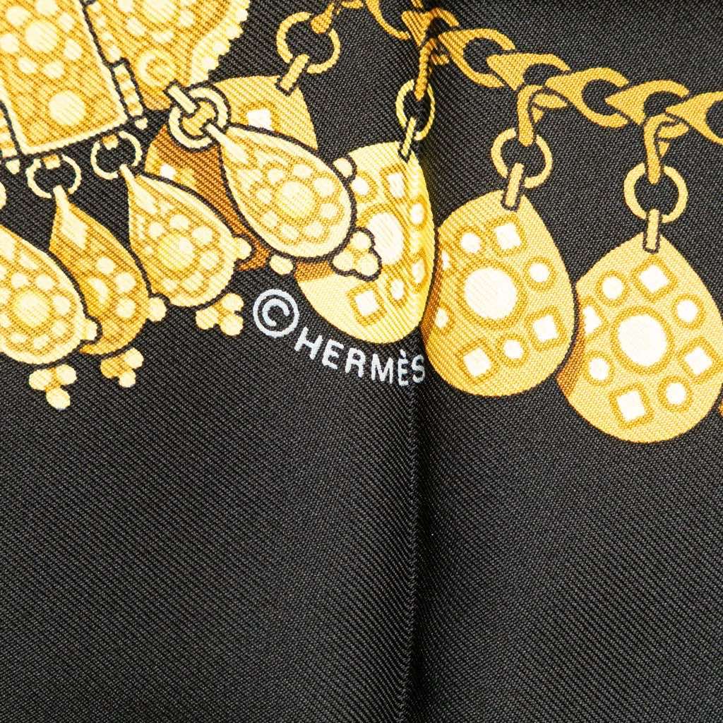 Hermès Kosmima Silk Scarf Black Silk Good condition - Inside View