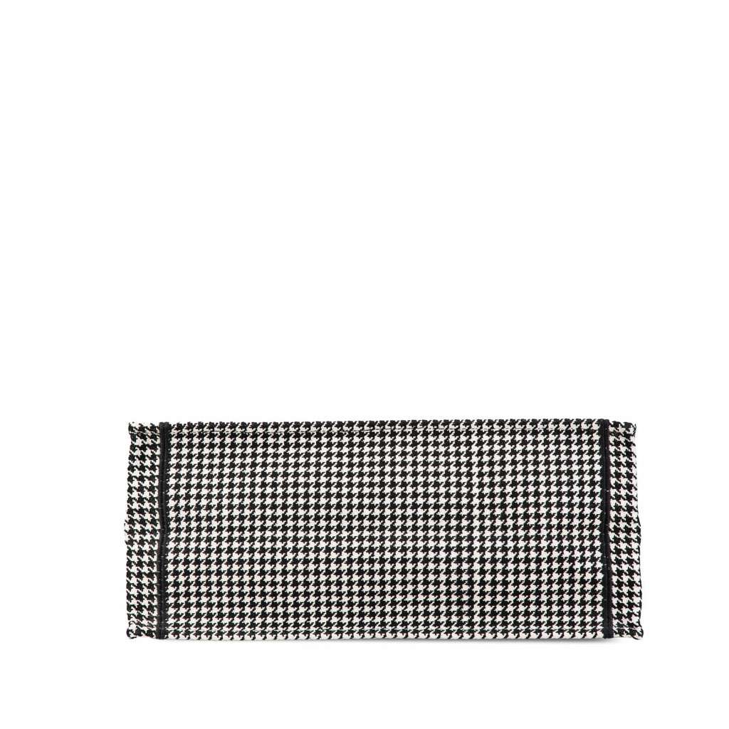 Dior Large Canvas Houndstooth Embroidered Book Tote Black Canvas Good - Inside View