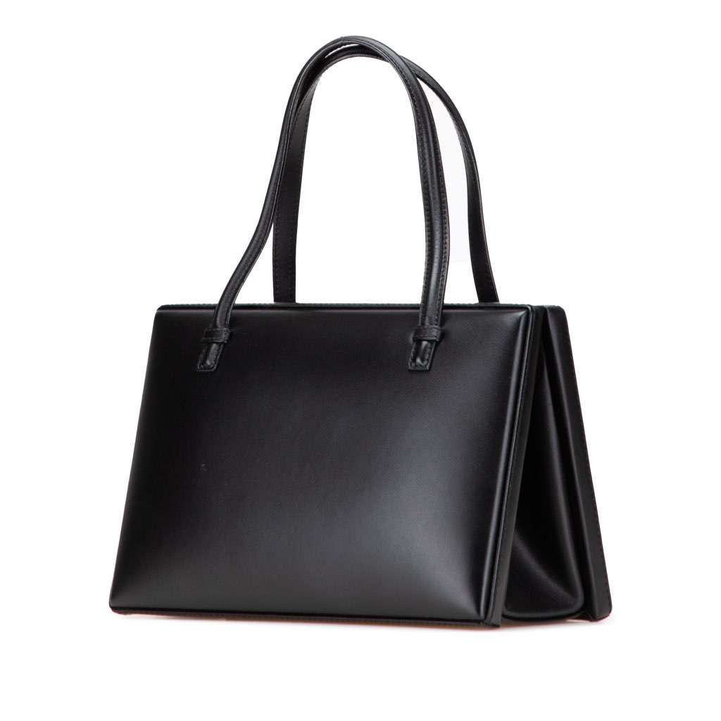Loewe Leather Postal Handbag Black Leather Good - Back View