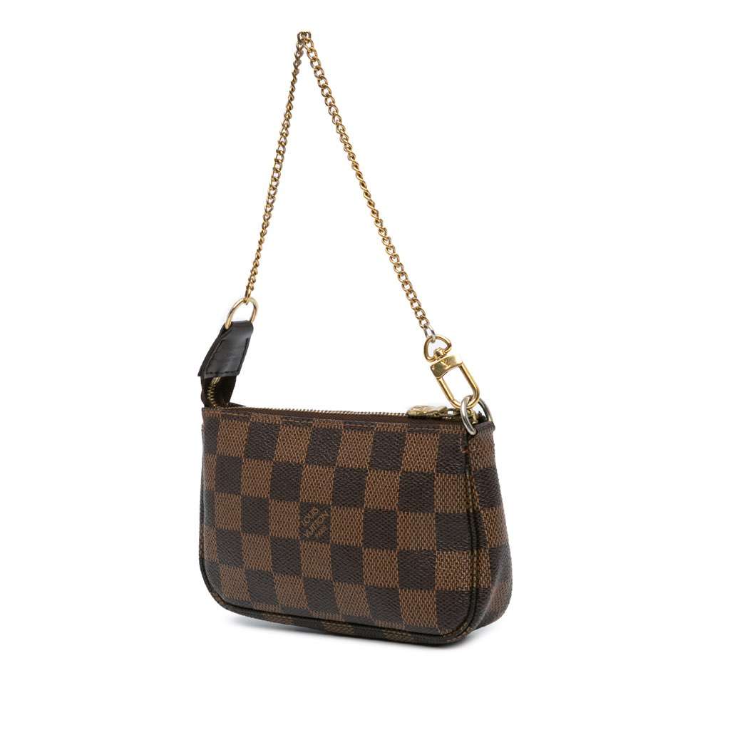 Louis Vuitton Damier Ebene Trunks and Bags Mini Pochette Accessoires Brown Canvas Good condition - Back View
