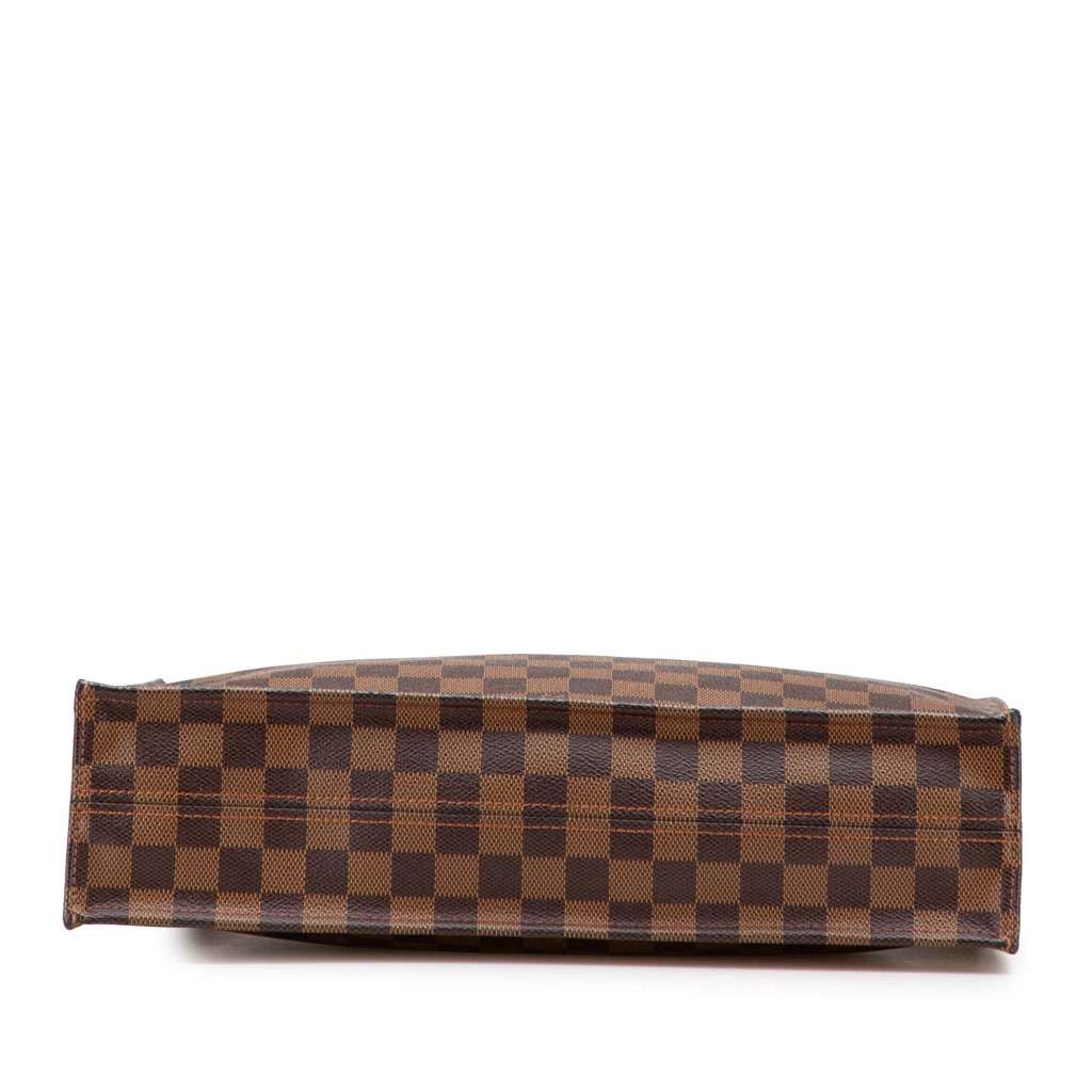 Louis Vuitton Damier Ebene Sac Plat Brown Canvas Good - Inside View