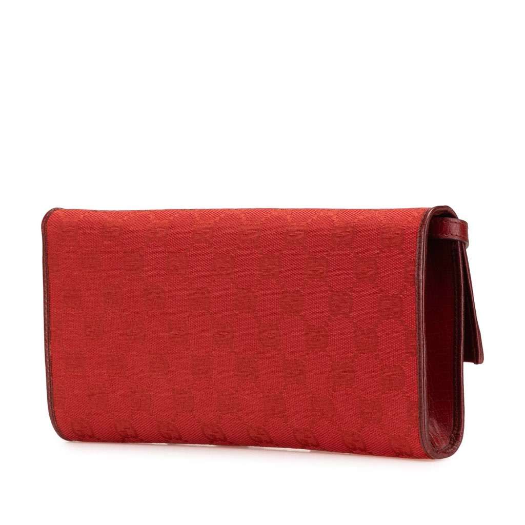 Gucci GG Canvas Bamboo Bar Crossbody Red Canvas Very good - Back View