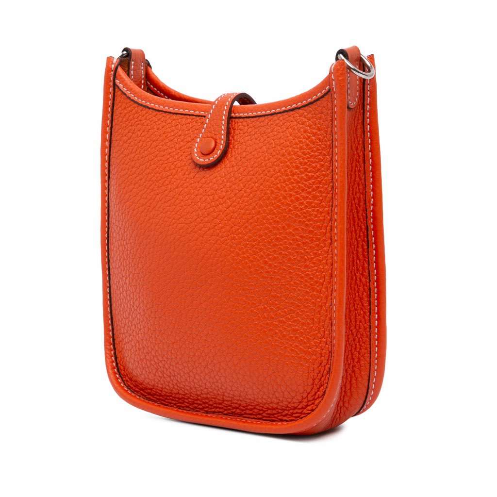 Hermès Clemence Evelyne TPM 16 Orange Leather Good condition - Back View