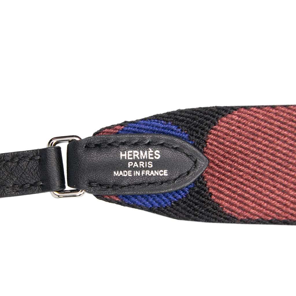 Hermès Sangle Flipperball 25 mm To Go Bag Strap Black Canvas Very good - Back View