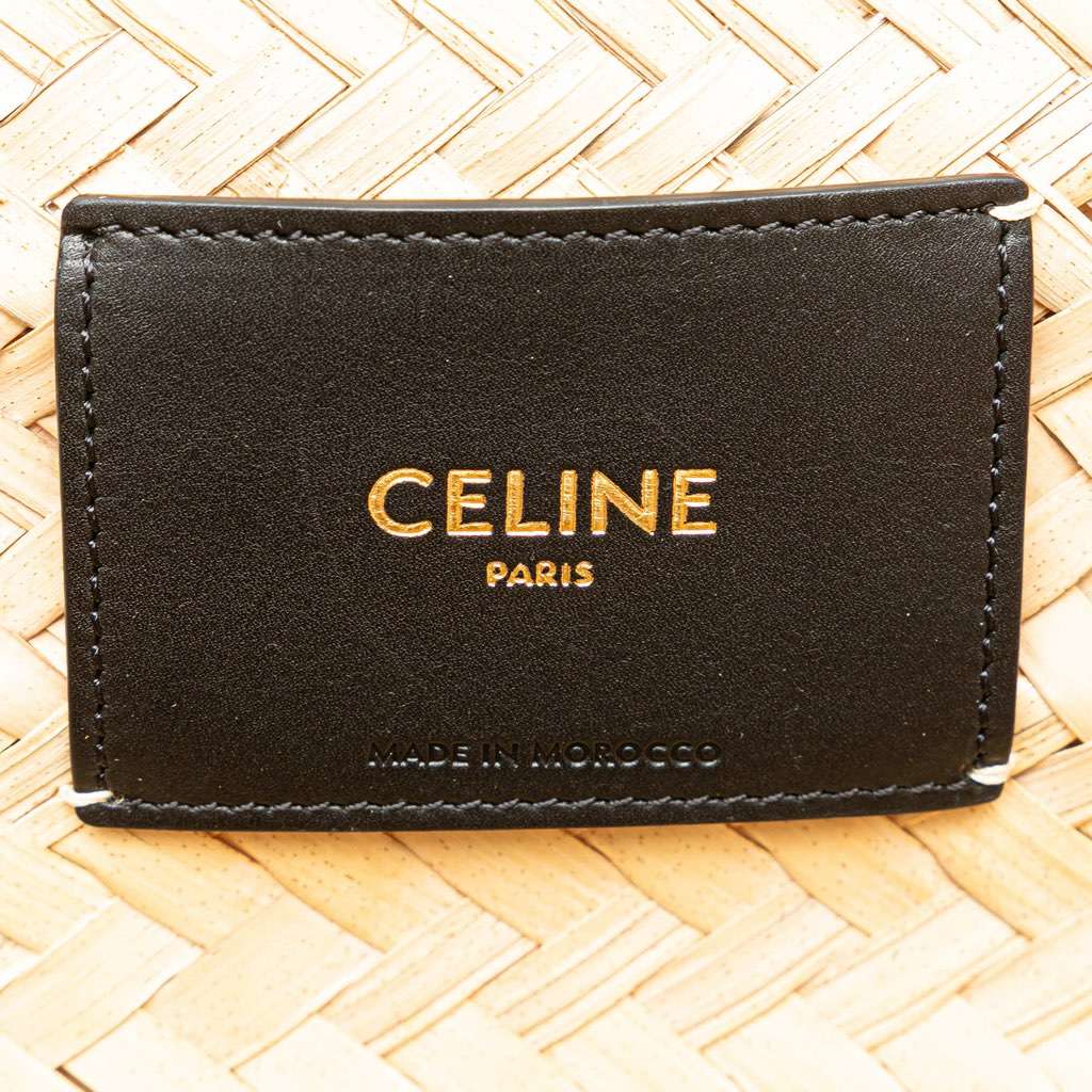Celine Andre Butzer Large Raffia Classic Wanderer Embroidered Shopping Tote Brown Very good - Box View